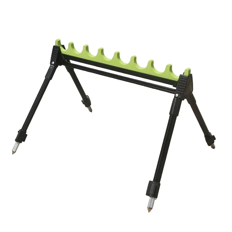 Portable foldable fishing rod stand with eight U-slots